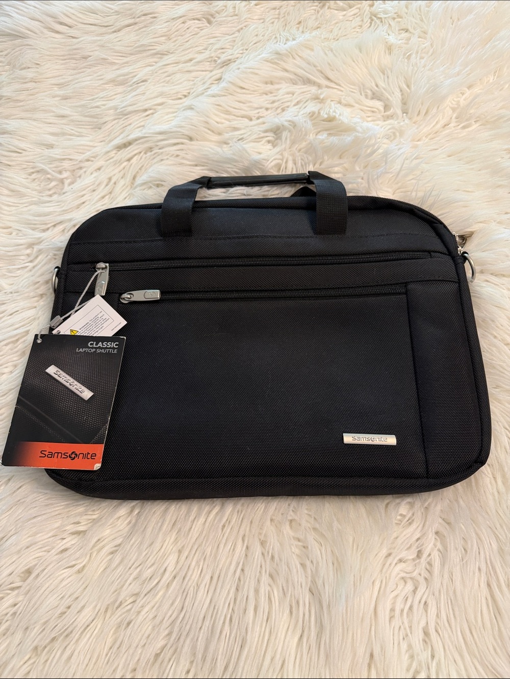 Samsonite Black Laptop Briefcase with Front Pocket wide 16” length 12” brand new